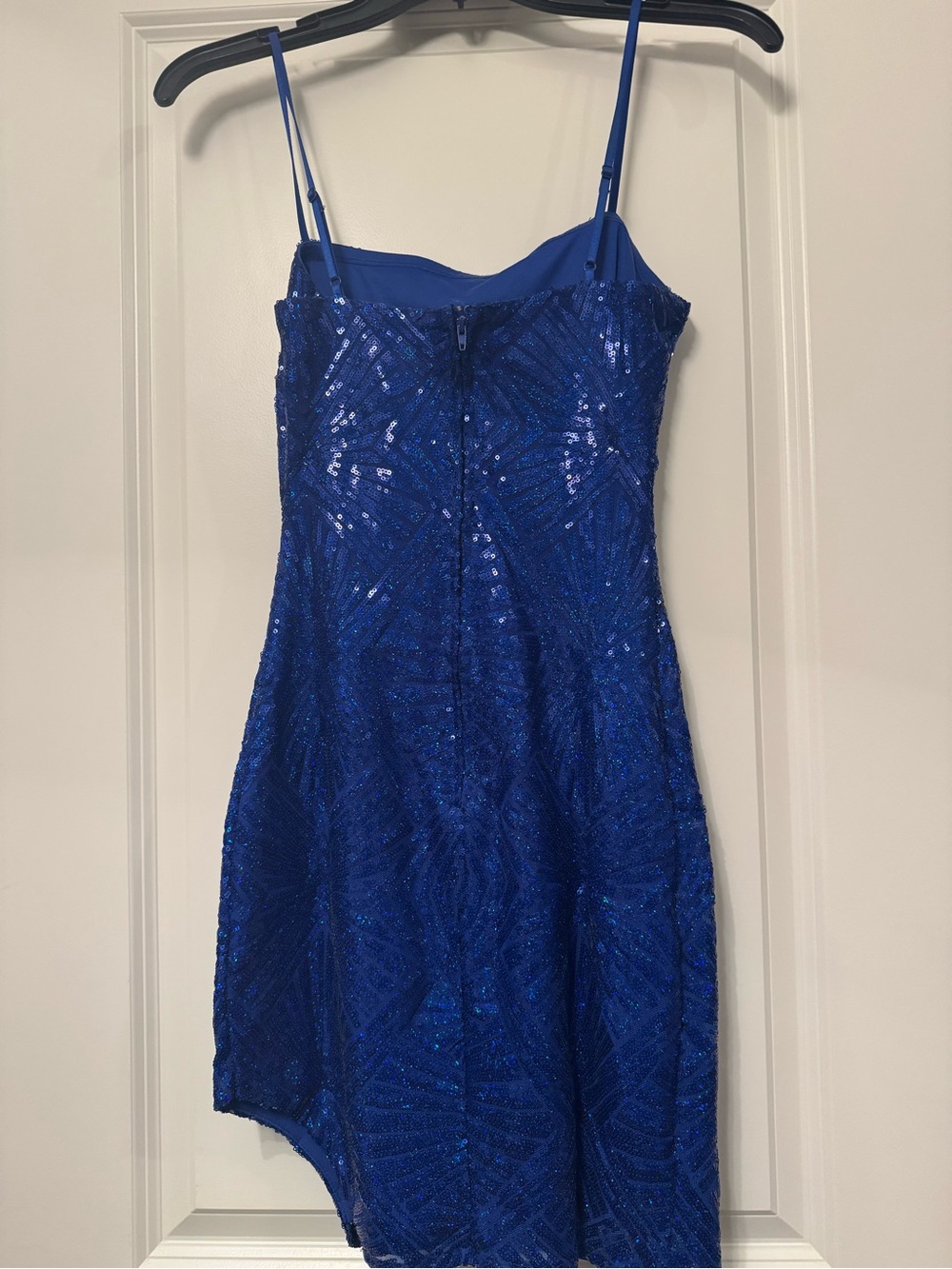 Women’s Sequin Spaghetti Strap Dress in Royal Blue